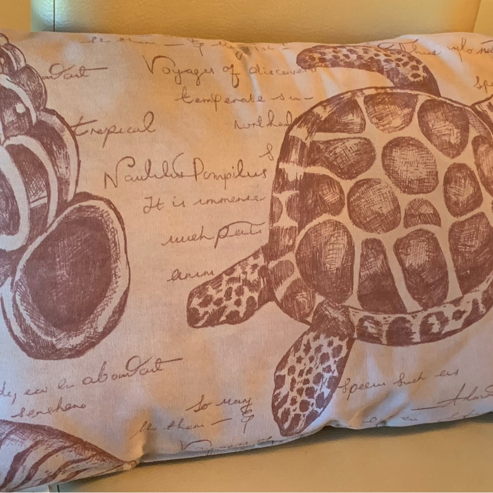 POTTERY BARN Turtle Print Decorative Lumbar Pillow